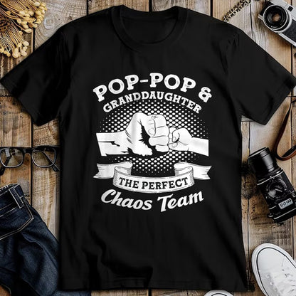 Best Grandpa Shirt, Proud Grandpa Unisex T-Shirt/Hoodie/Sweatshirt HLT00 - Pop-Pop & Granddaughter the perfect chaos team Grandpa Gift T-Shirt