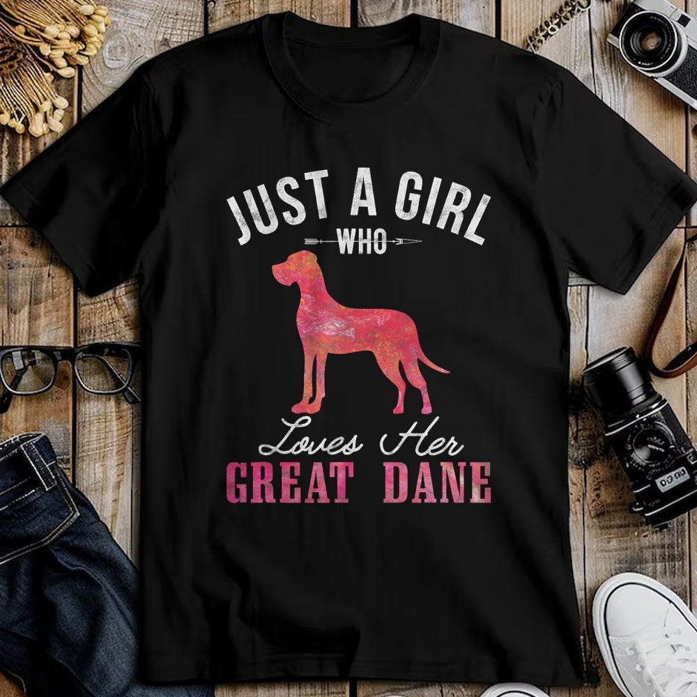 Dog Love Shirt, Dog Lover Gift T-Shirt/Hoodie/Sweatshirt HLT00 - Just A Girl Who Loves Her Great Dane Dog Owner Gift T-Shirt
