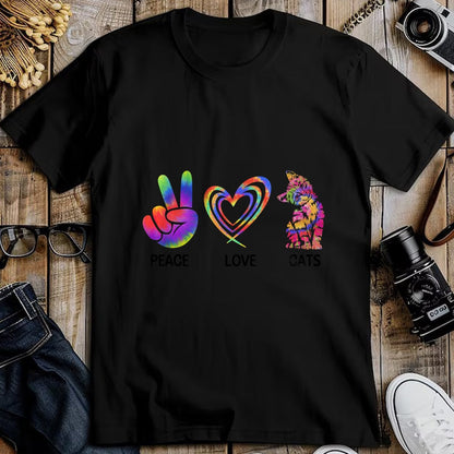Cat Love Shirt, Funny Cat Lover Gift UnisexT-Shirt/Hoodie/Sweatshirt HLT00 - Peace Love Cats Funny Kitty Cat Lover T-Shirt (2)