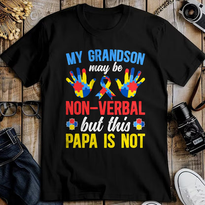 Best Grandpa Shirt, Proud Grandpa Unisex T-Shirt/Hoodie/Sweatshirt HLT00 - My Grandson Proud Autism Papa Autism Awareness For Papa T-Shirt