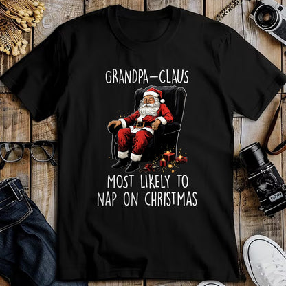 Best Grandpa Shirt, Proud Grandpa Unisex T-Shirt/Hoodie/Sweatshirt HLT00 - Grandpa Claus Most Likely To Take A Nap On Christmas Funny T-Shirt