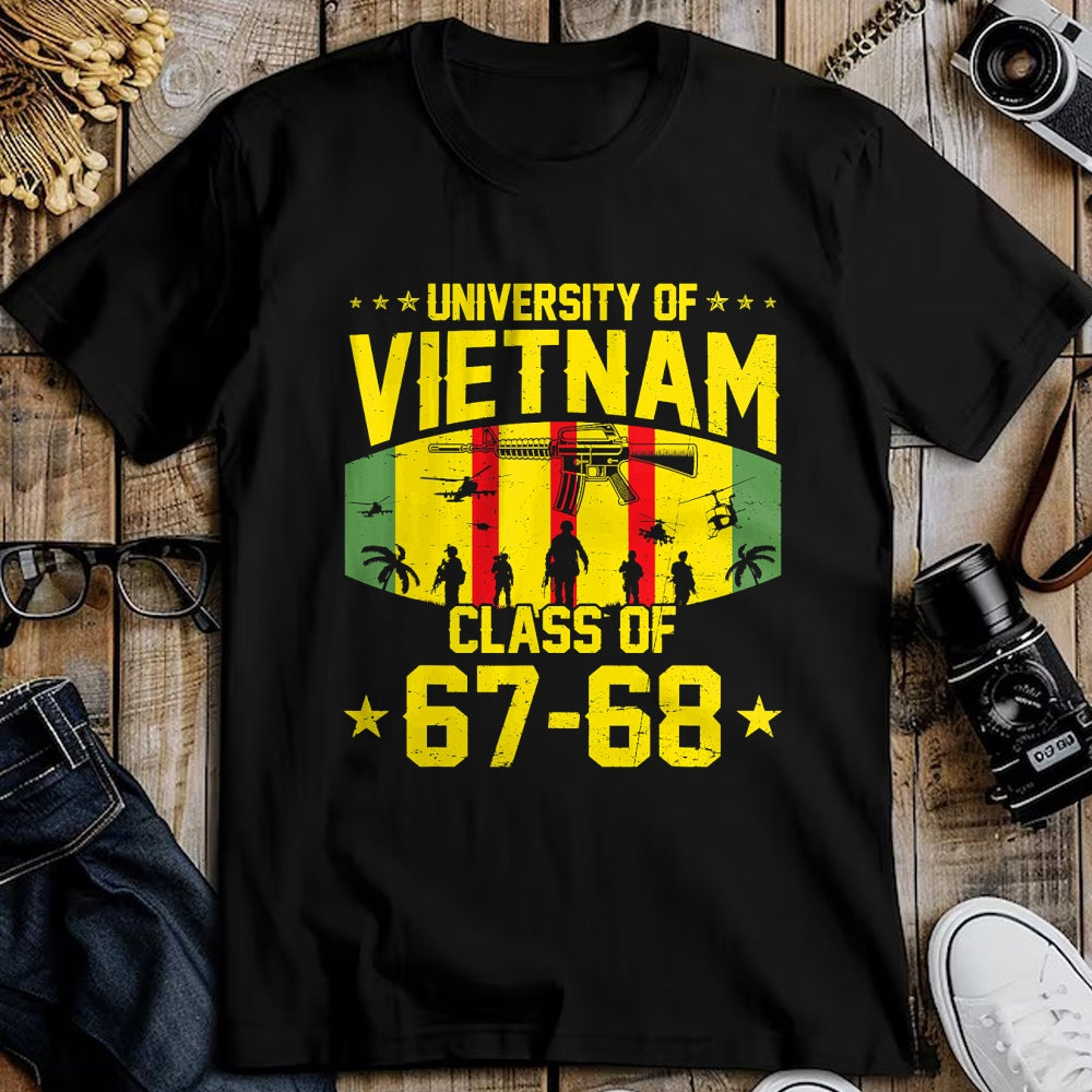 Proud Veteran Shirt, Funny Veteran UnisexT-Shirt/Hoodie/Sweatshirt HLT00 - Proud University of Vietnam War US Veteran Class of 67-68 T-Shirt