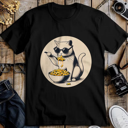 Cat Love Shirt, Funny Cat Lover Gift UnisexT-Shirt/Hoodie/Sweatshirt HLT00 - Cat Eating Mac and Cheese Men Women Girls Kids T-Shirt