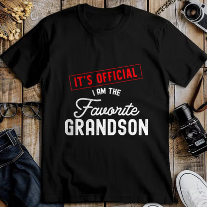 Best Grandpa Shirt, Proud Grandpa Unisex T-Shirt/Hoodie/Sweatshirt HLT00 - It's Official I'm The Favorite Grandson Vintage T-Shirt