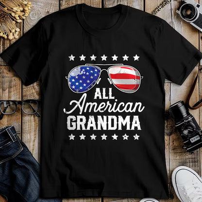 Best Grandma Shirt, Proud Grandma Unisex T-Shirt/Hoodie/Sweatshirt HLT00 - All American Grandma 4th of July Family Matching Sunglasses T-Shirt