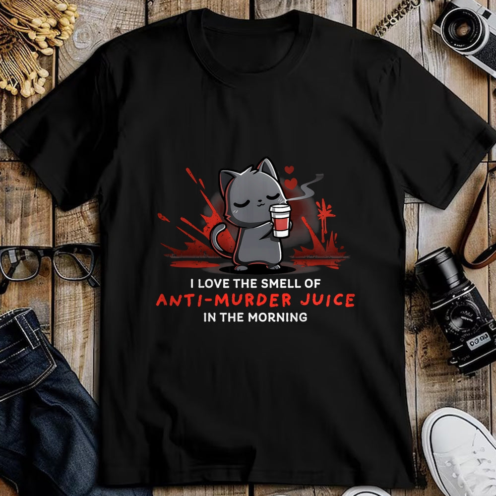 Cat Love Shirt, Funny Cat Lover Gift UnisexT-Shirt/Hoodie/Sweatshirt HLT00 - Cat Drink Coffee I Love The Smell Of Anti Murder Juice T-Shirt for Men Women (1)
