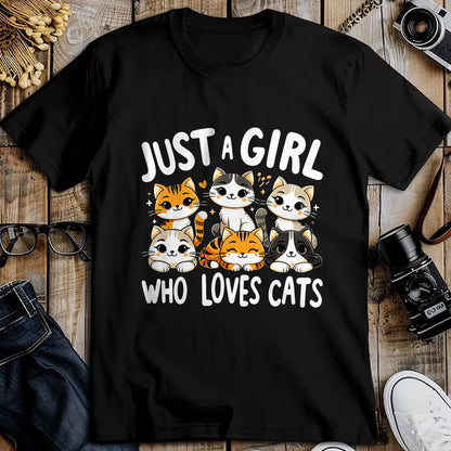 Cat Love Shirt, Funny Cat Lover Gift UnisexT-Shirt/Hoodie/Sweatshirt HLT00 - Cats Lover Just A Girl Who Loves Cat T-Shirt (1)