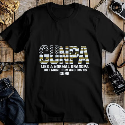 Best Grandpa Shirt, Proud Grandpa Unisex T-Shirt/Hoodie/Sweatshirt HLT00 - Gunpa Like A Normal Grandpa But More Fun And Owns Guns T-Shirt