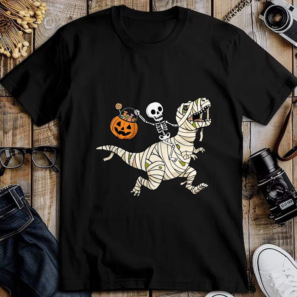 Best Dinosaur Lover Shirt, Funny Dinosaur UnisexT-Shirt/Hoodie/Sweatshirt HLT00 - Boys Halloween Skeleton Riding Dinosaur Mummy Trex Kids T-Shirt