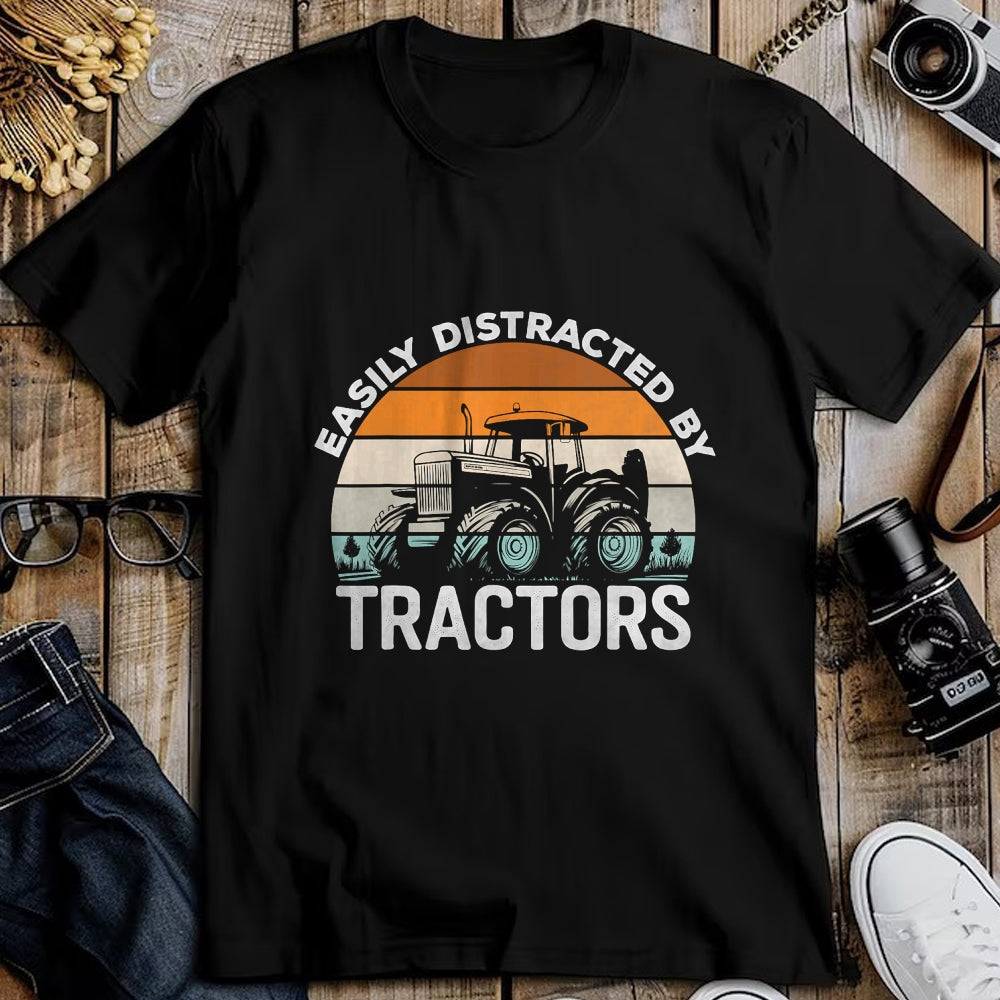 Best Farmer Life Shirt, Funny Farmer UnisexT-Shirt/Hoodie/Sweatshirt HLT00 - Farming Humor Easily Distracted By Tractor Farmer Mens T-Shirt