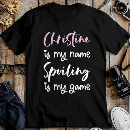 Best Wife Shirt, Wife and Husband Unisex T-Shirt/Hoodie/Sweatshirt HLT00 - Christine Name Personalized Women Spoiled Girl Cute Pink T-Shirt