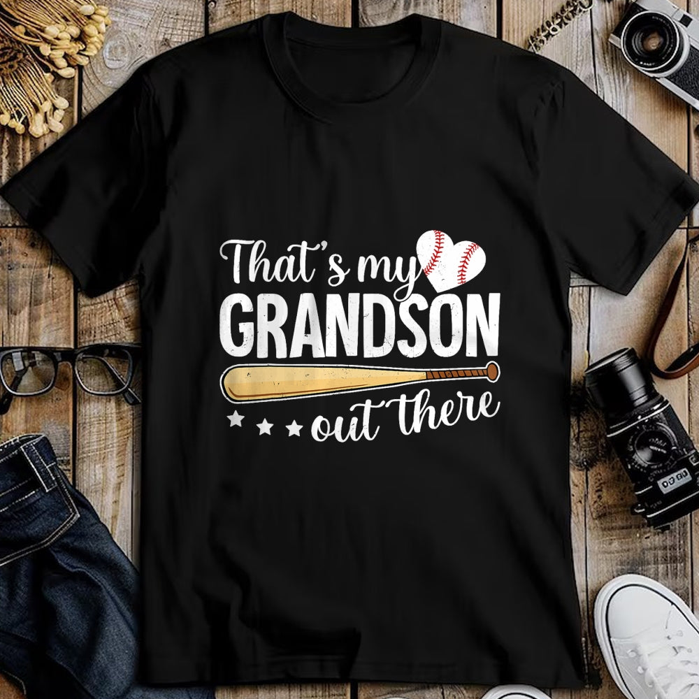 Best Grandpa Shirt, Proud Grandpa Unisex T-Shirt/Hoodie/Sweatshirt HLT00 -Baseball Grandma Funny That's My Grandson Out There Baseball T-Shirt