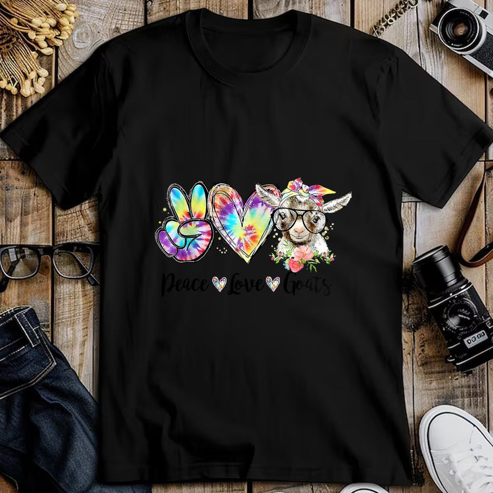 Best Farmer Life Shirt, Funny Farmer UnisexT-Shirt/Hoodie/Sweatshirt HLT00 - Tie Dye Peace Love Goats Farm Girl Goat Lover Funny T-Shirt