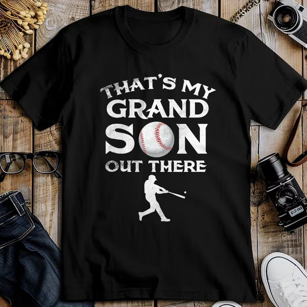 Best Grandpa Shirt, Proud Grandpa Unisex T-Shirt/Hoodie/Sweatshirt HLT00 - That's My Grandson Out There Baseball T-shirt Papa Tee Mimi T-Shirt