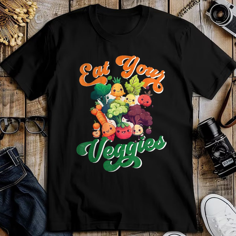 Best Farmer Life Shirt, Funny Farmer UnisexT-Shirt/Hoodie/Sweatshirt HLT00 - Eat Your Cute Veggies Kawaii Toddler Vegan Farmer Vegetable T-Shirt, Youth, White, Small
