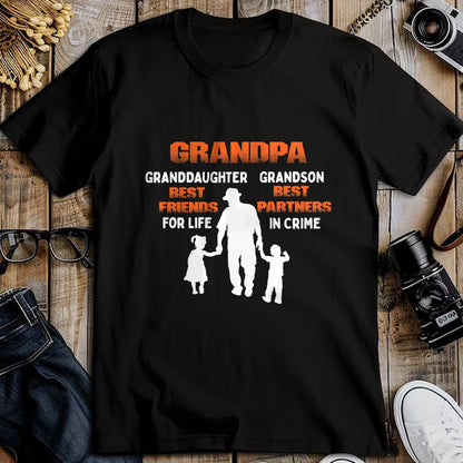 Best Grandpa Shirt, Proud Grandpa Unisex T-Shirt/Hoodie/Sweatshirt HLT00 - Grandpa Granddaughter Best Friends Grandson Best Partners T-Shirt (1)