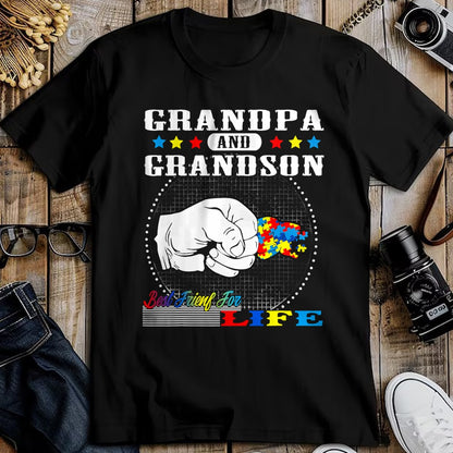 Best Grandpa Shirt, Proud Grandpa Unisex T-Shirt/Hoodie/Sweatshirt HLT00 - Autism Awareness Grandpa Grandson Best Friend for Life Gift T-Shirt