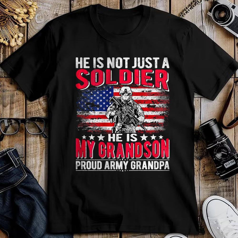 Best Grandpa Shirt, Proud Grandpa Unisex T-Shirt/Hoodie/Sweatshirt HLT00 - My Grandson Is A Soldier Hero Proud Army Grandpa Grandfather T-Shirt