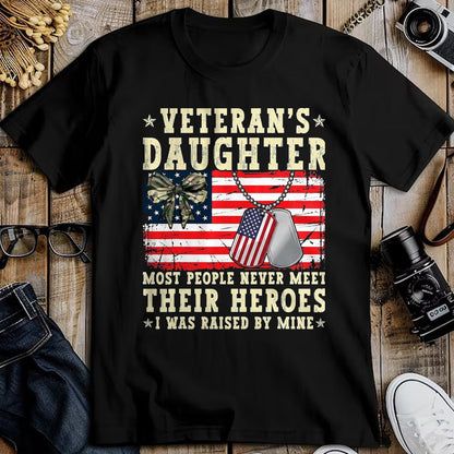 Proud Veteran Shirt, Funny Veteran UnisexT-Shirt/Hoodie/Sweatshirt HLT00 - Veteran_s Daughter Most People Never Meet Their Heroes USA T-Shirt, Men, Black, 3X-Large