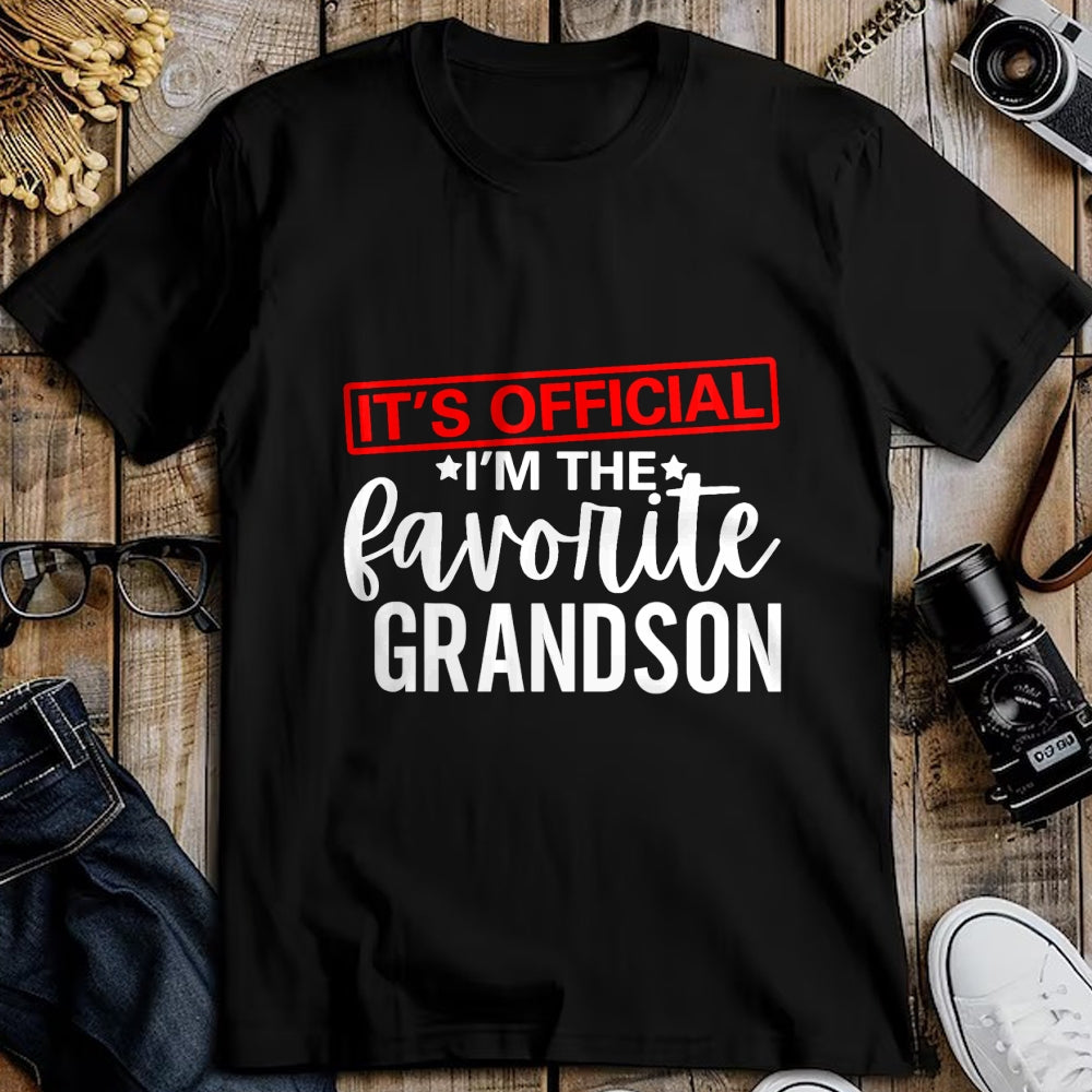 Best Grandpa Shirt, Proud Grandpa Unisex T-Shirt/Hoodie/Sweatshirt HLT00 - It's Official I'm The Favorite Grandson Kids Gifts Grandpa T-Shirt