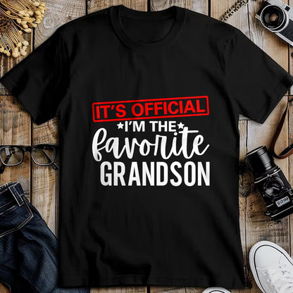 Best Grandpa Shirt, Proud Grandpa Unisex T-Shirt/Hoodie/Sweatshirt HLT00 - It's Official I'm The Favorite Grandson Kids Gifts Grandpa T-Shirt