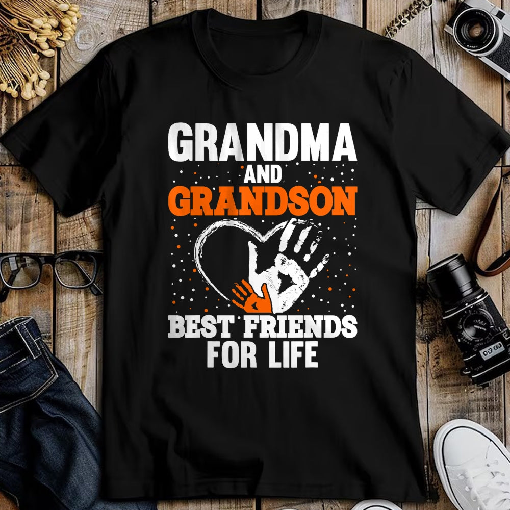Best Grandpa Shirt, Proud Grandpa Unisex T-Shirt/Hoodie/Sweatshirt HLT00 - Grandma and Grandson Best Friends for Life T-Shirt