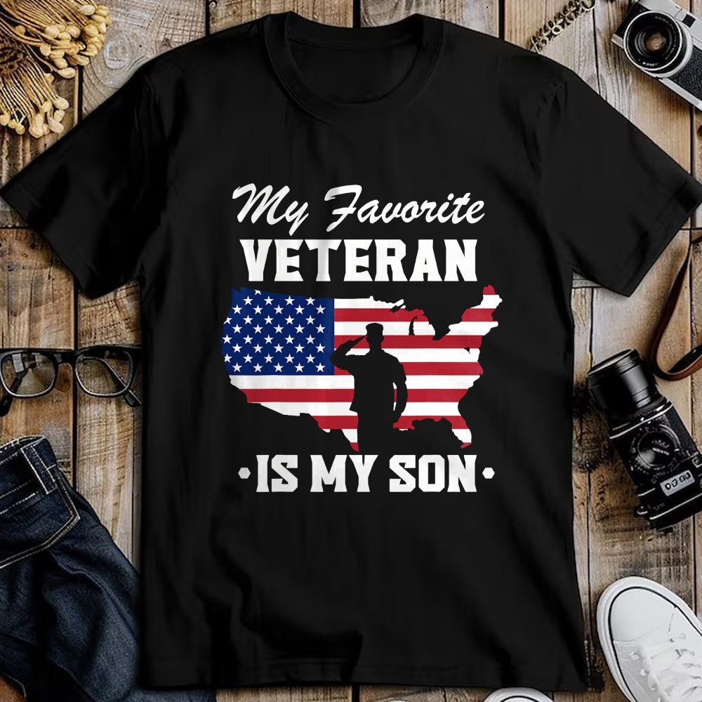 Proud Veteran Shirt, Funny Veteran UnisexT-Shirt/Hoodie/Sweatshirt HLT00 - Father Veterans Day My Favorite Veteran is My Son T-Shirt