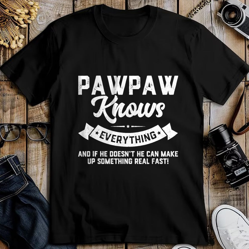 Best Grandpa Shirt, Proud Grandpa Unisex T-Shirt/Hoodie/Sweatshirt HLT00 - Pawpaw Knows Everything Shirt 60th Gift Funny Father's Day T-Shirt