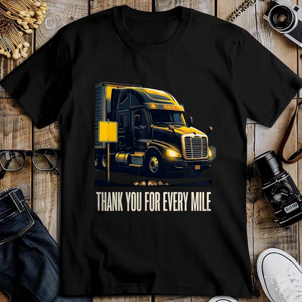 Best Truck Driver Life Shirt, Funny Trucker UnisexT-Shirt/Hoodie/Sweatshirt HLT00 - Thank You For Every Mile Truck Driver Appreciation Week Gift T-Shirt, Men, Pink, XX-Large