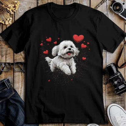 Dog Love Shirt, Dog Lover Gift T-Shirt/Hoodie/Sweatshirt HLT00 - Maltese dog Love Heart for Valentines Day Maltese dog Lover T-Shirt