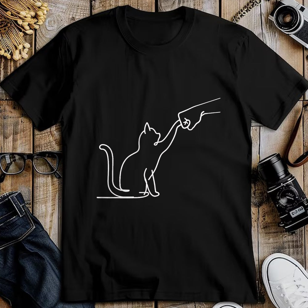 Cat Love Shirt, Funny Cat Lover Gift UnisexT-Shirt/Hoodie/Sweatshirt HLT00 - Cute Pet Tee I Love My Cat Best Friend Fist Bump Paw Cat T-Shirt, Men, Black, 3X-Large
