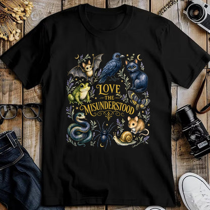 Cat Love Shirt, Funny Cat Lover Gift UnisexT-Shirt/Hoodie/Sweatshirt HLT00 - Love The Misunderstood Bat Raven Cat Snake Spider Moth Frog T-Shirt