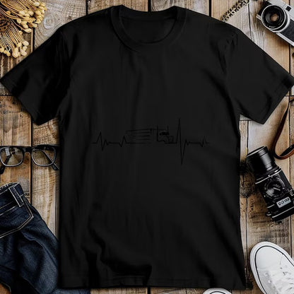 Best Truck Driver Life Shirt, Funny Trucker UnisexT-Shirt/Hoodie/Sweatshirt HLT00 - Truck Driver Heart Beat 18 Wheeler semi-Trailer Tractor T-Shirt (2)