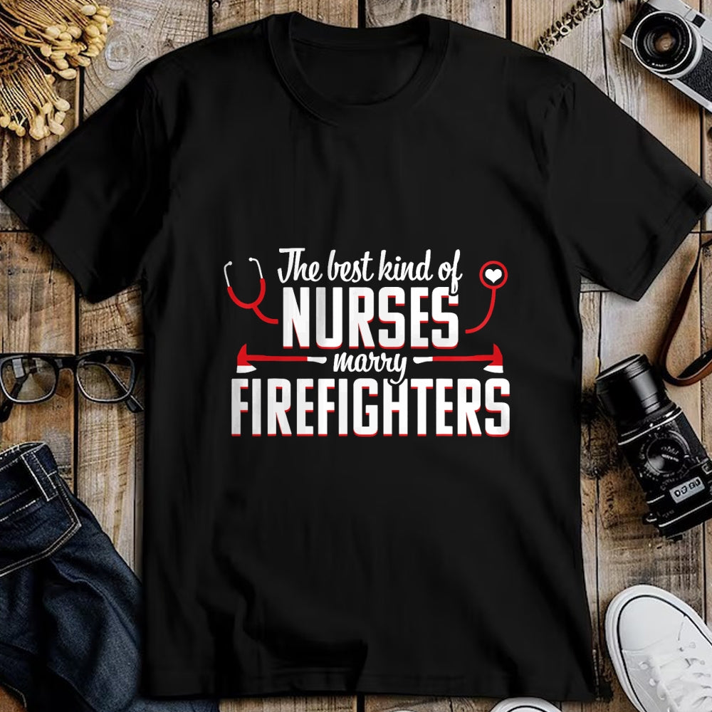 Funny Nurse Shirt, Nurse Unisex T-Shirt/Hoodie/Sweatshirt HLT00 - Nurse Life Fire Wife Funny Best Firefighter Nursing T-Shirt