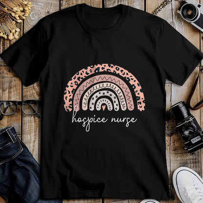 Funny Nurse Shirt, Nurse Unisex T-Shirt/Hoodie/Sweatshirt HLT00 - Hospice Nurse Leopard Rainbow Graduation Medical Nursing RN T-Shirt