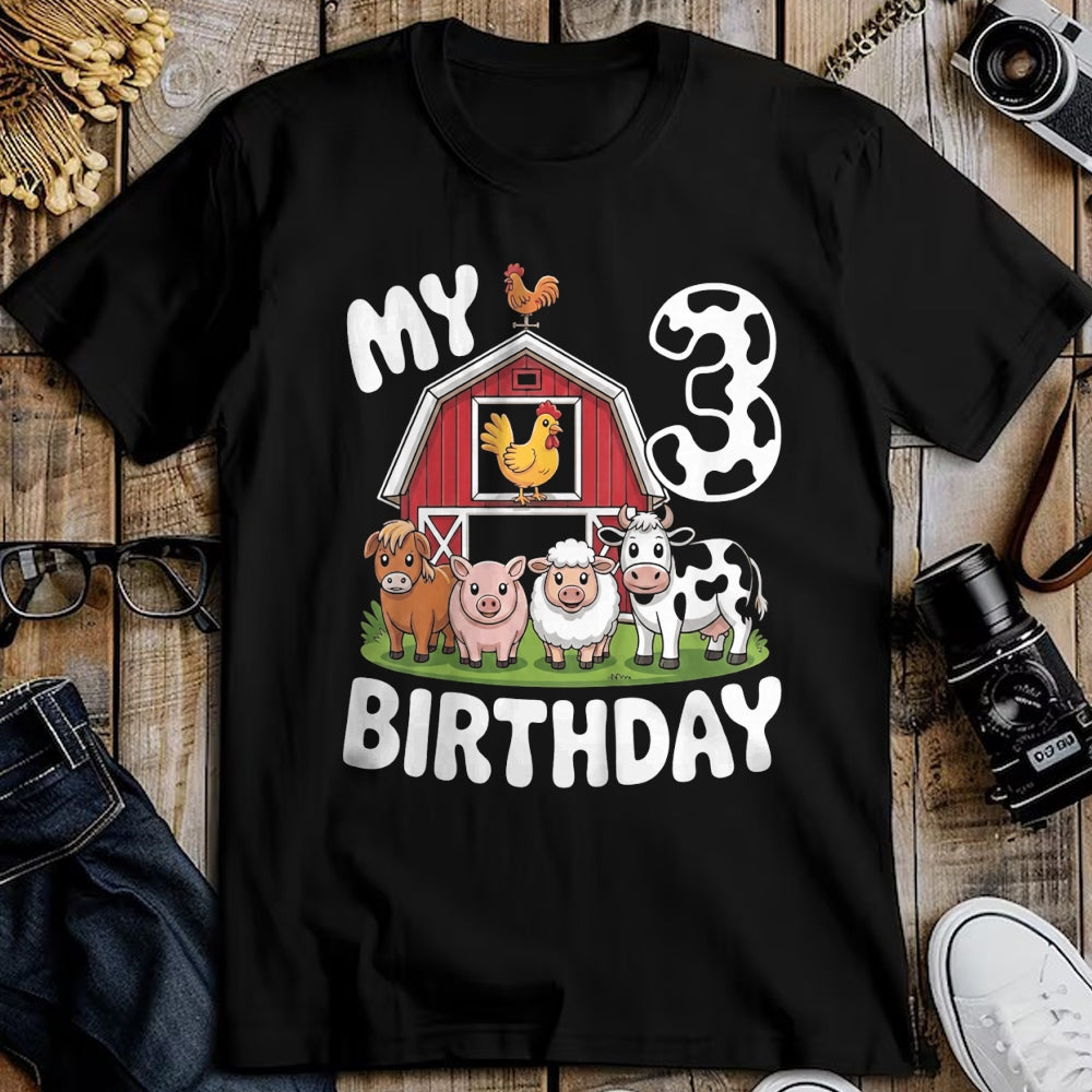 Best Farmer Life Shirt, Funny Farmer UnisexT-Shirt/Hoodie/Sweatshirt HLT00 - Kids Three 3yr 3rd Birthday Farm Animals 3 Year Old Boys Girls T-Shirt