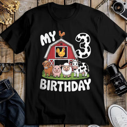 Best Farmer Life Shirt, Funny Farmer UnisexT-Shirt/Hoodie/Sweatshirt HLT00 - Kids Three 3yr 3rd Birthday Farm Animals 3 Year Old Boys Girls T-Shirt