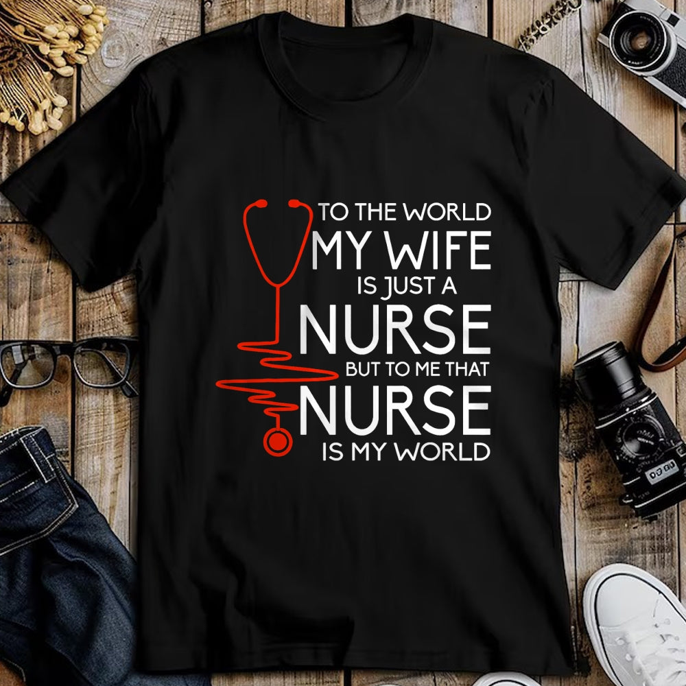 Funny Nurse Shirt, Nurse Unisex T-Shirt/Hoodie/Sweatshirt HLT00 - My Wife Is A Nurse T Shirt, Proud Nurse's Husband T Shirt T-Shirt
