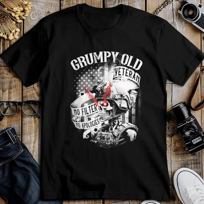 Proud Veteran Shirt, Funny Veteran UnisexT-Shirt/Hoodie/Sweatshirt HLT00 - Grumpy Old Veteran Funny Patriotic Military Humor Design T-Shirt