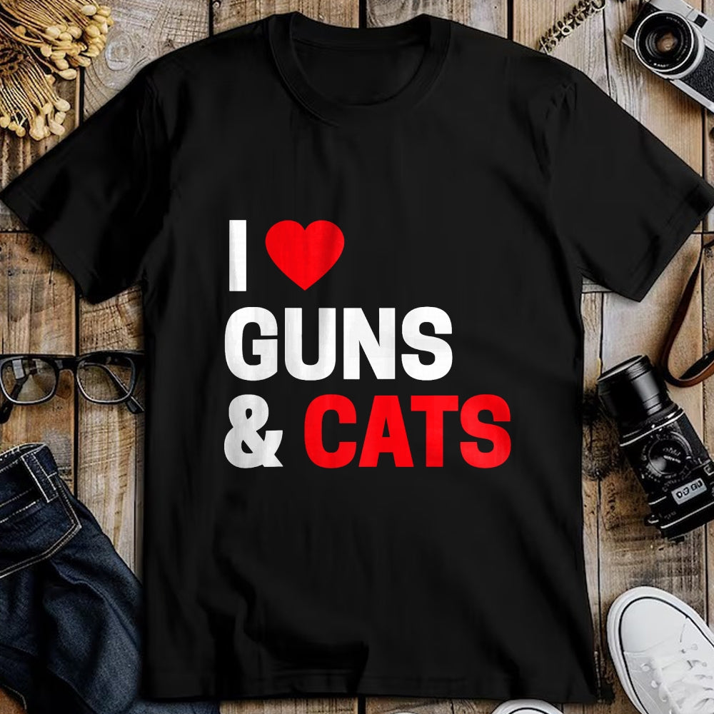 Cat Love Shirt, Funny Cat Lover Gift UnisexT-Shirt/Hoodie/Sweatshirt HLT00 - Cat Lovers Gifts for Men _ Women Funny I Love Guns _ Cats T-Shirt