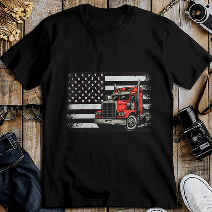 Best Truck Driver Life Shirt, Funny Trucker UnisexT-Shirt/Hoodie/Sweatshirt HLT00 - US American Flag Semi Truck Driver T-Shirt