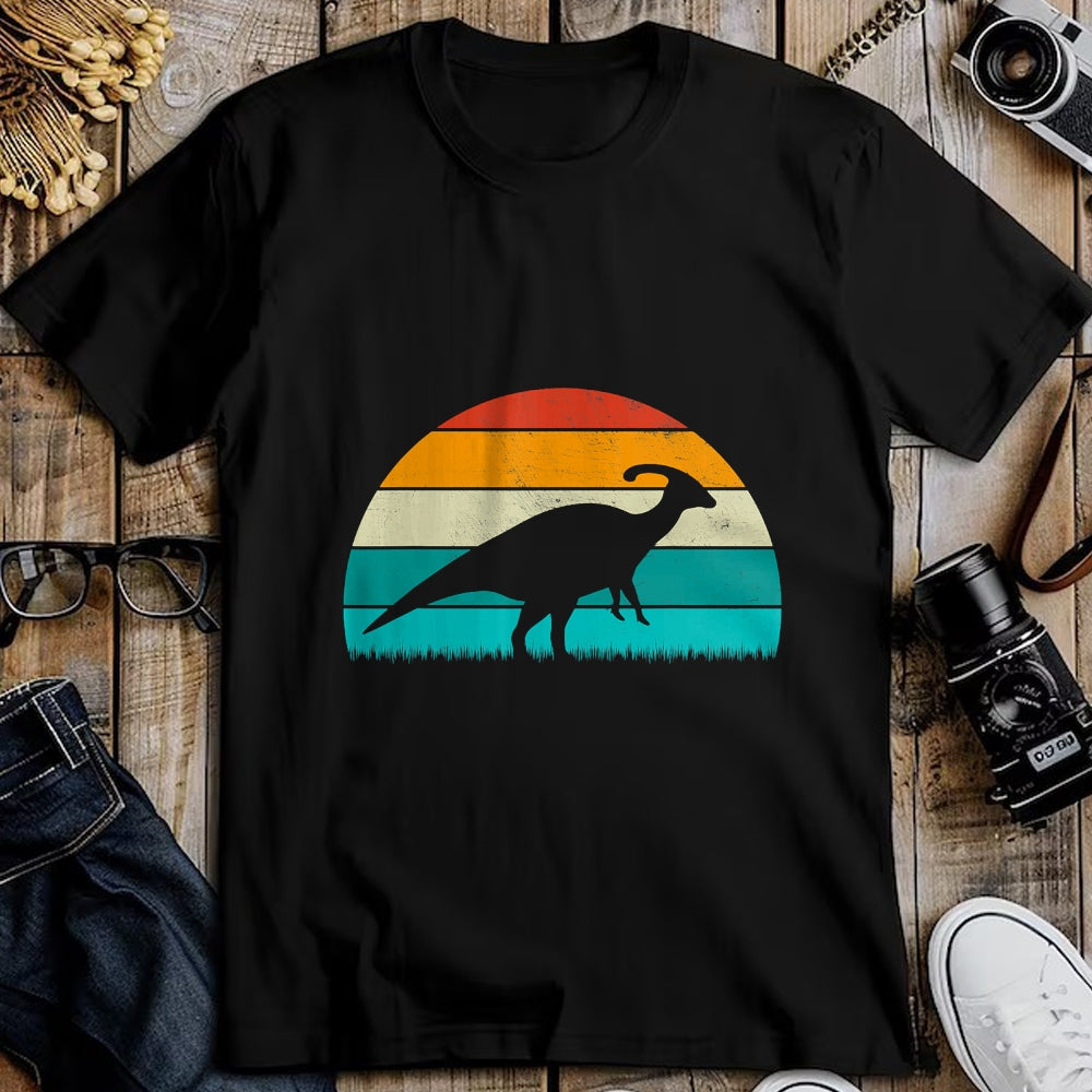 Best Dinosaur Lover Shirt, Funny Dinosaur UnisexT-Shirt/Hoodie/Sweatshirt HLT00 - Parasaurolophus - Vintage Retro Sunset Dinosaur Lovers T-Shirt