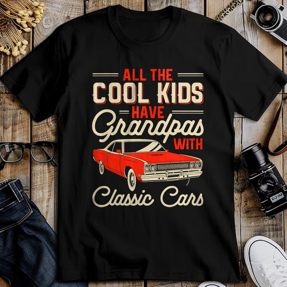 Best Grandpa Shirt, Proud Grandpa Unisex T-Shirt/Hoodie/Sweatshirt HLT00 - Grandpas with Classic Cars Funny Old Car Enthusiast Car Guy T-Shirt