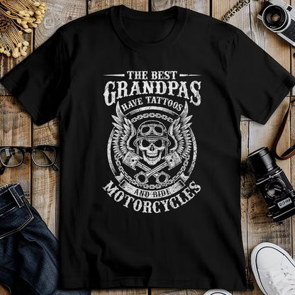 Best Grandpa Shirt, Proud Grandpa Unisex T-Shirt/Hoodie/Sweatshirt HLT00 -Best Grandpas Have Tattoos And Ride Motorcycles Biker Biking T-Shirt
