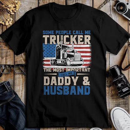 Best Truck Driver Life Shirt, Funny Trucker UnisexT-Shirt/Hoodie/Sweatshirt HLT00 - Semi Truck Driver, Trucker Daddy, Husband, US American Flag T-Shirt