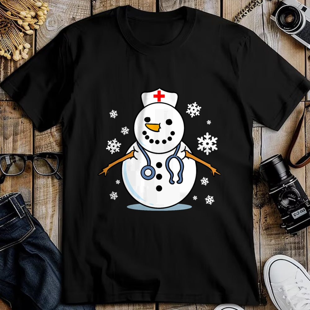 Funny Nurse Shirt, Nurse Unisex T-Shirt/Hoodie/Sweatshirt HLT00 - Nurse Snowman Nurse Christmas T-Shirt
