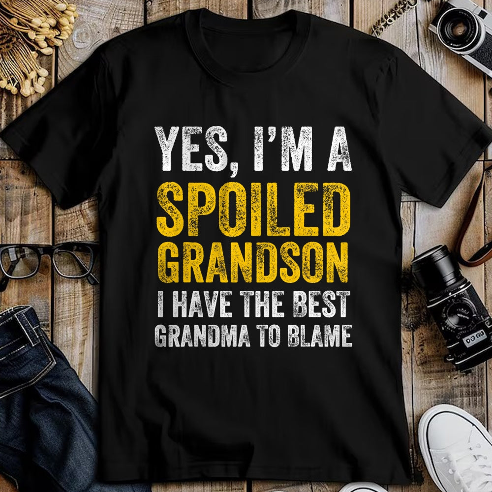 Best Grandma Shirt, Proud Grandma Unisex T-Shirt/Hoodie/Sweatshirt HLT00 - Yes I'm a Spoiled Grandson T-Shirt