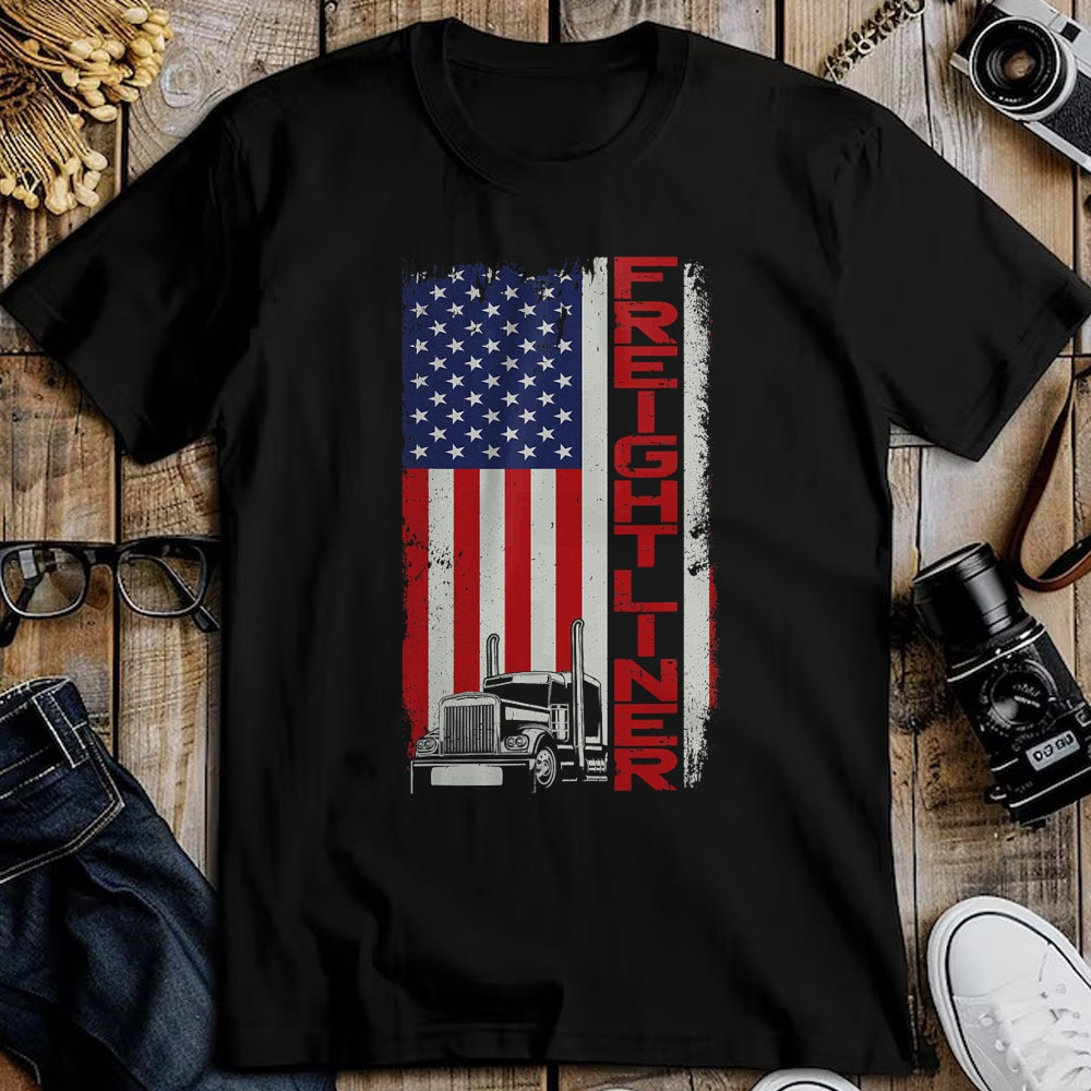Best Truck Driver Life Shirt, Funny Trucker UnisexT-Shirt/Hoodie/Sweatshirt HLT00 - Trucker Truck Driver Halloween Pun Vintage USA American Flag T-Shirt