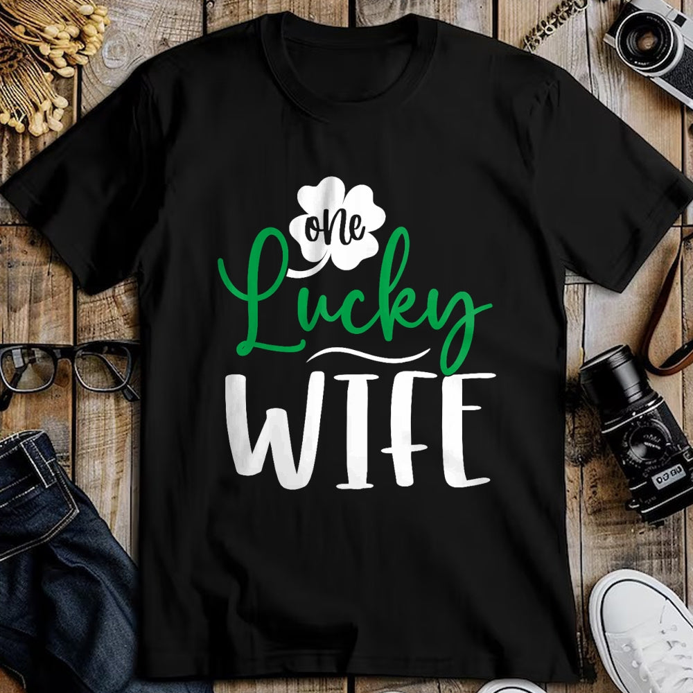 Best Wife Shirt, Wife and Husband Unisex T-Shirt/Hoodie/Sweatshirt HLT00 - Gift for wife T shirt, lucky wife   Womens Happy Saint Patricks Day Irish Shamrock One Lucky Wife Ta