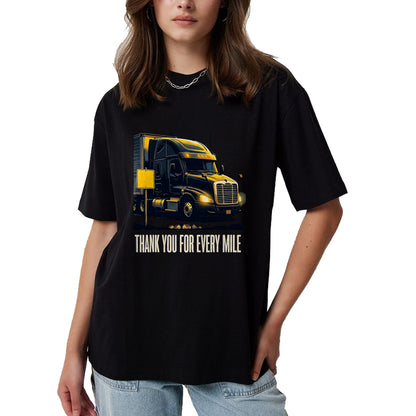 Best Truck Driver Life Shirt, Funny Trucker UnisexT-Shirt/Hoodie/Sweatshirt HLT00 - Thank You For Every Mile Truck Driver Appreciation Week Gift T-Shirt, Men, Pink, XX-Large
